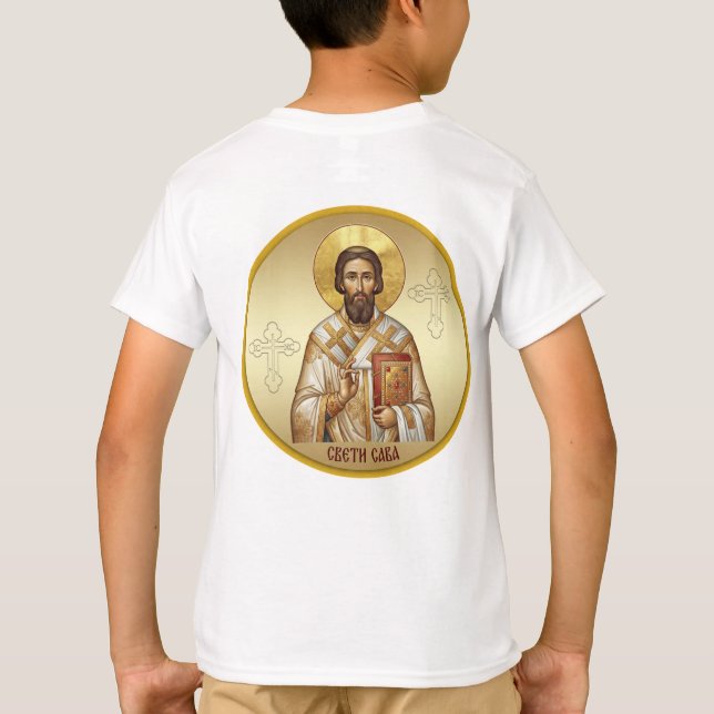 T-Shirt à l'icône orthodoxe de Saint Sava (Dos)