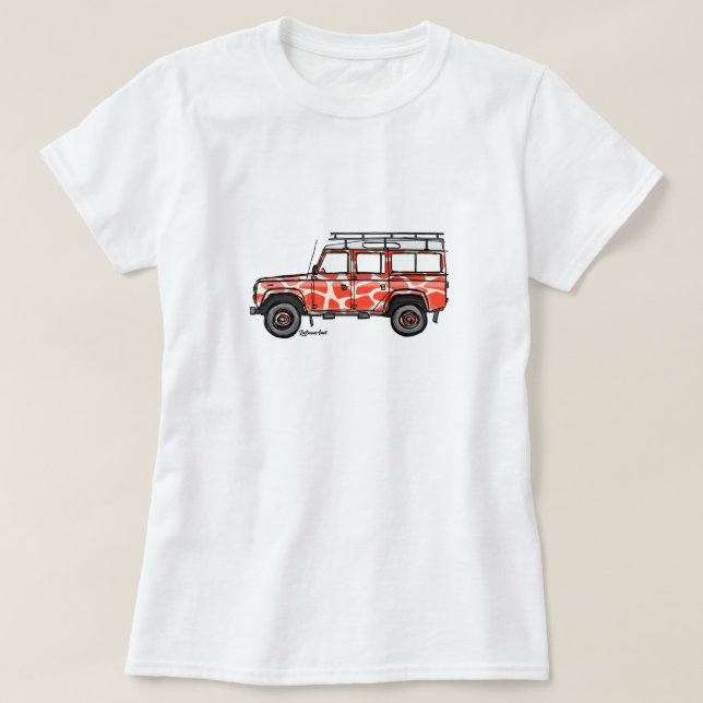 T-shirt à l'impression robuste de Defender en oran (Design devant)