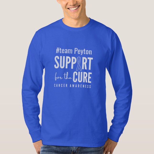 T-shirt à longue portée de conscience du cancer (Devant)