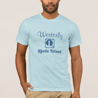 T-shirt À l'ouest, chemise bleu-clair d'Île de Rhode
