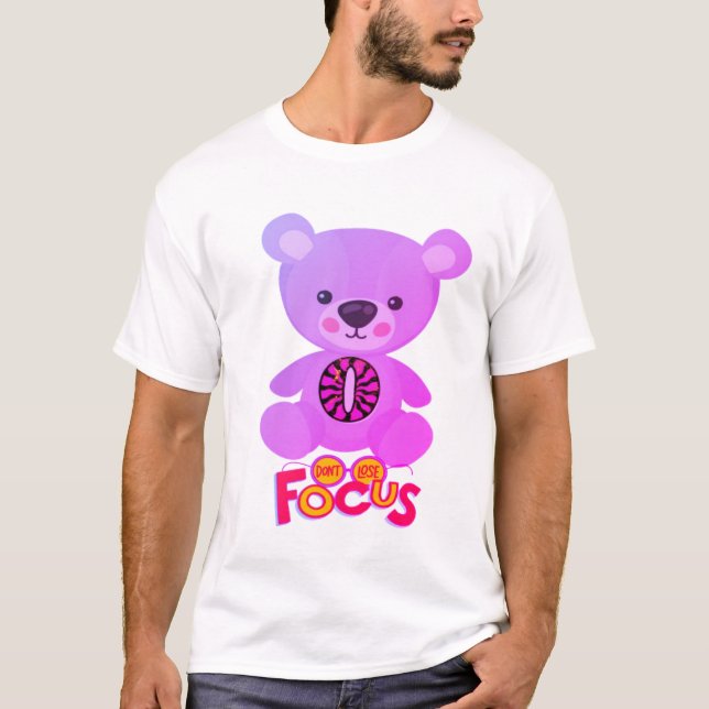 T-Shirt à l'ours en peluche mignon (Devant)