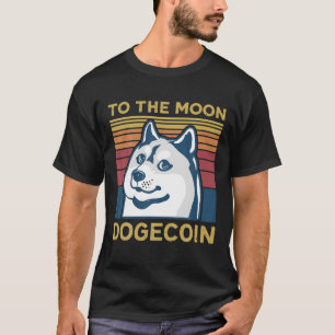 T-shirt À Lune Dogecoin DOGE Mème Vêtements Vintage Re