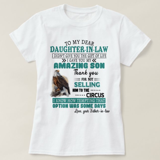 T-shirt À ma chère fille en chemise de droit (Design devant)