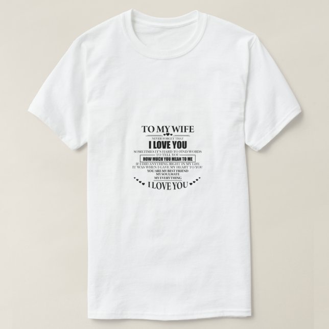 T-shirt À ma femme, je t'aime (Design devant)