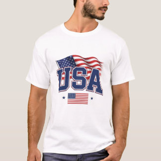 T-shirt à manches courtes avec drapeau américain |