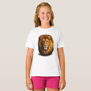 T-shirt à manches courtes avec visage de lion mign