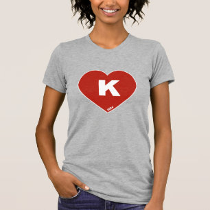 T-shirt à manches courtes rouge et blanc K-Heart p