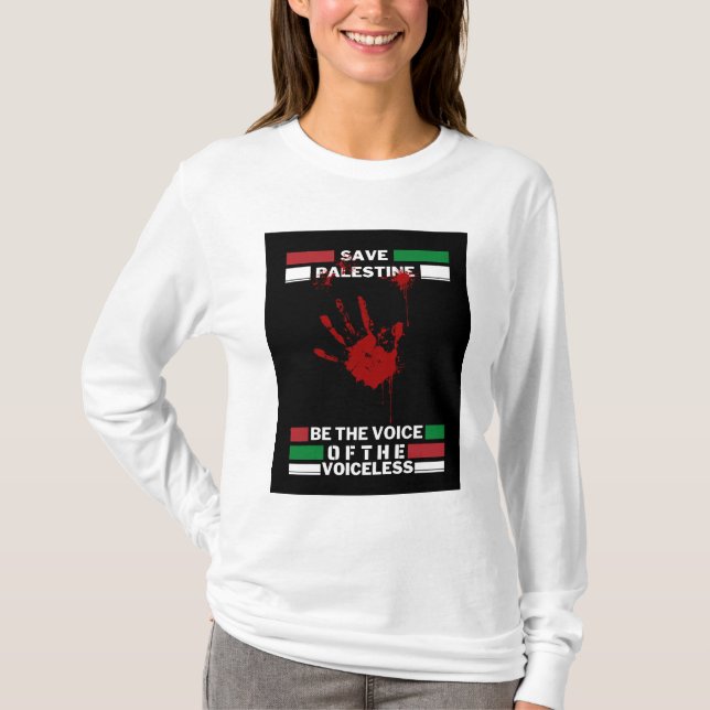 T-shirt à manches Femme Free Palestine | Sauvez Ga (Devant)