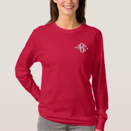 T-shirt À Manches Lomgues Brodée Broderie Initiales personnalisées Monogrammes