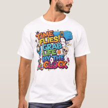 T-shirt à manches longues à thème d'horloge fantai