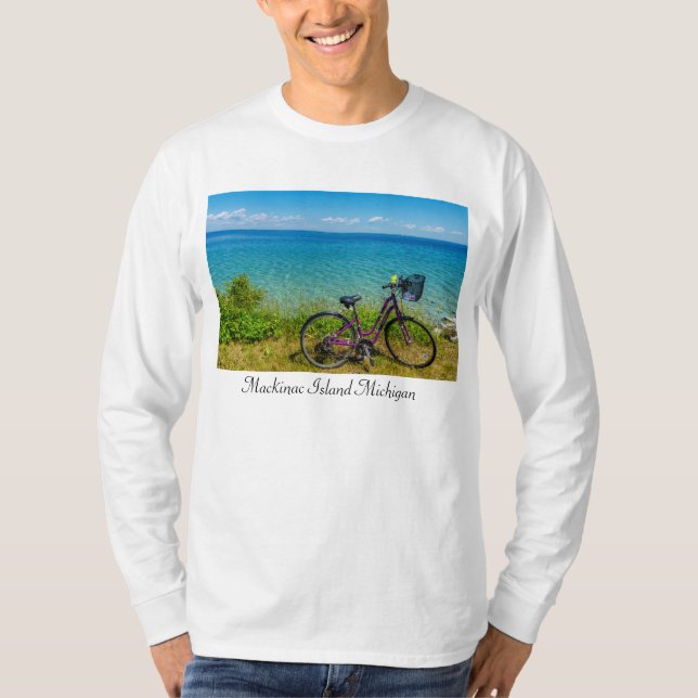 T-shirt à manches longues à vélo de l'île Mackinac (Devant)