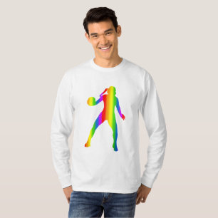 T-Shirt à manches longues arc-en-ciel Handball Col