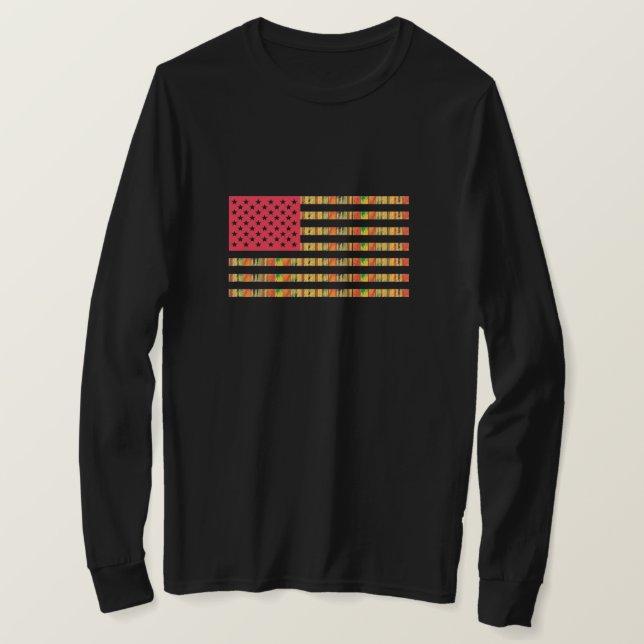 T-Shirt à manches longues avec drapeau afro-améric (Design devant)