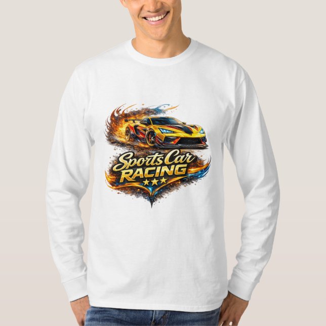 T-Shirt à manches longues avec graphique de course (Devant)