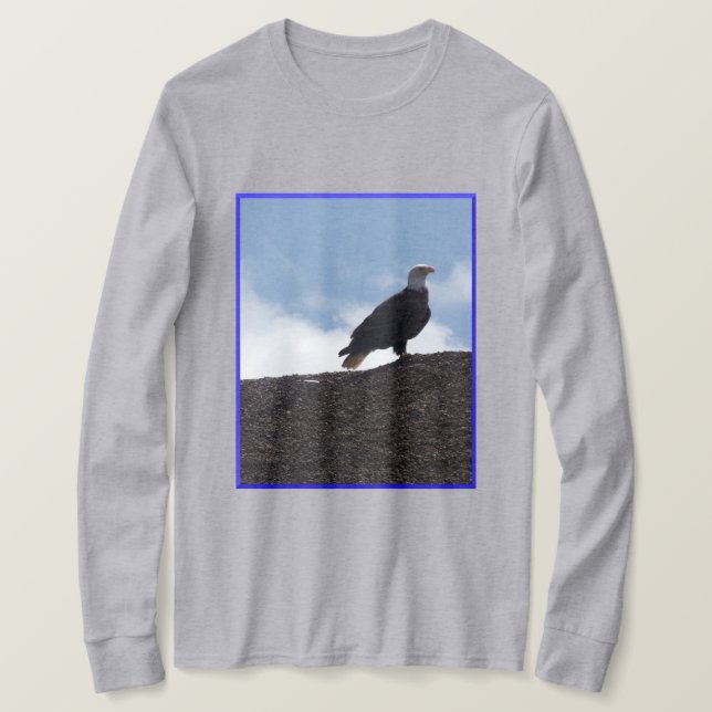 T-Shirt à manches longues avec un pygargue à tête  (Design devant)