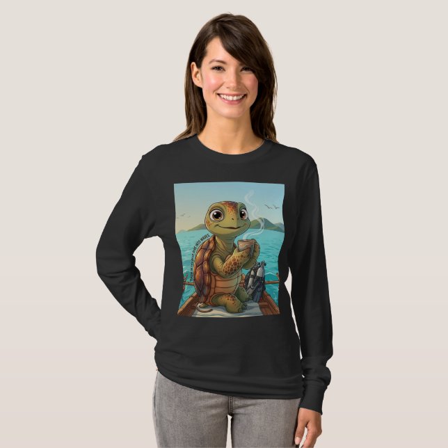 T-shirt à manches longues avec une tortue mignonne (Devant entier)