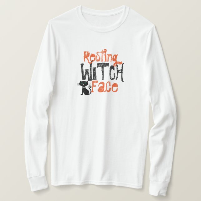 T-Shirt à manches longues avec visage de sorcière  (Design devant)