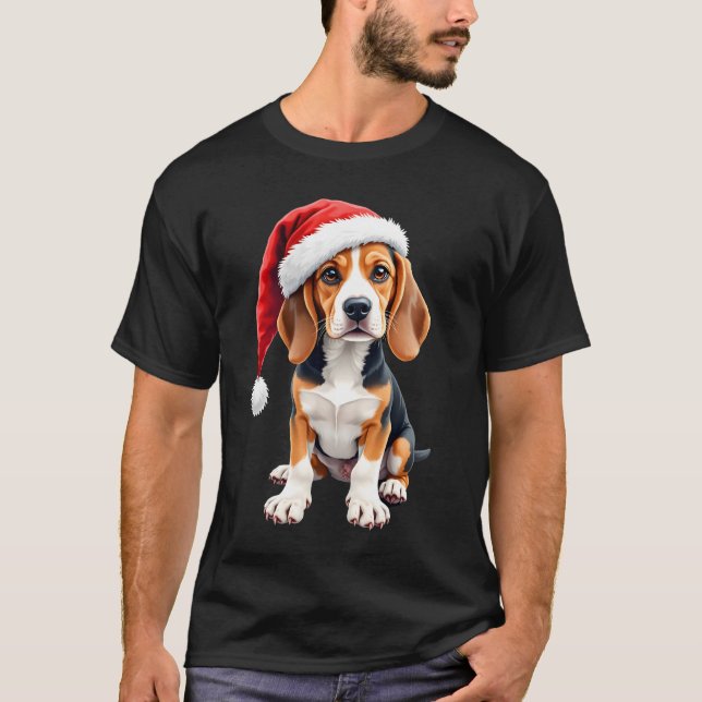 T-shirt à manches longues Beagle Christmas Dog (Devant)