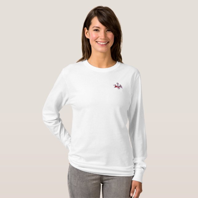 T-shirt à manches longues blanches femmes père Noë (Devant entier)