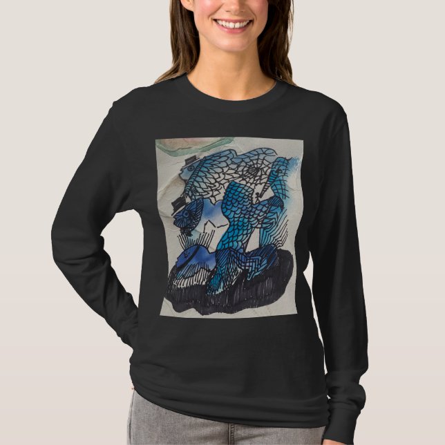 T-Shirt à manches longues Blue Fish (Devant)