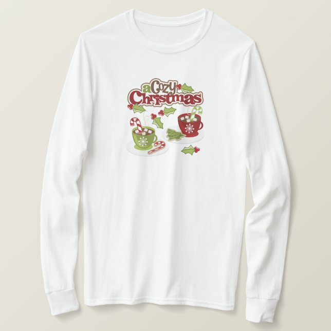 T-shirt à manches longues Christmas Cocoa & Candy  (Design devant)