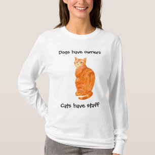 T-shirt à manches longues de dames de chat de