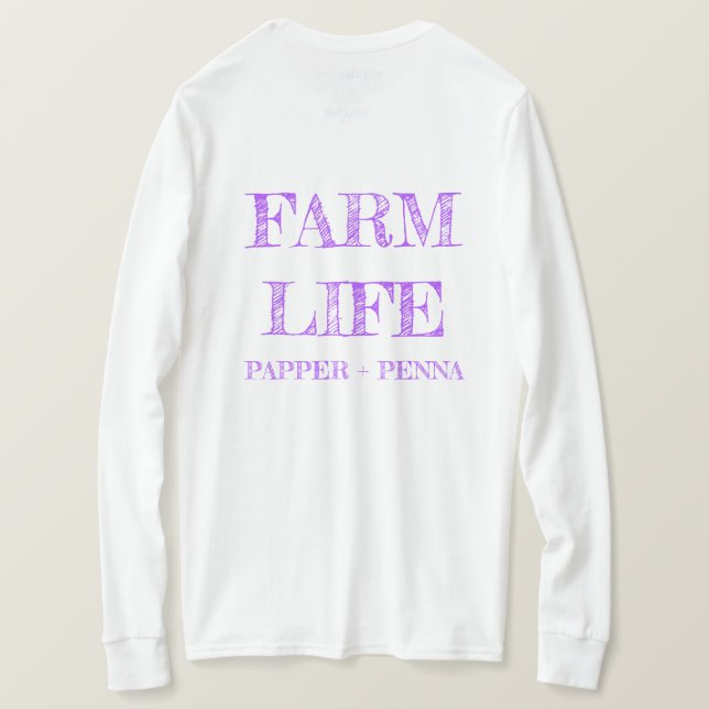 T-shirt à manches longues de la ferme pourpre (Design dos)