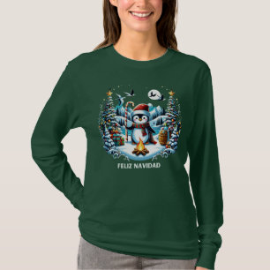 T-shirt à manches longues Feliz Navidad Penguin