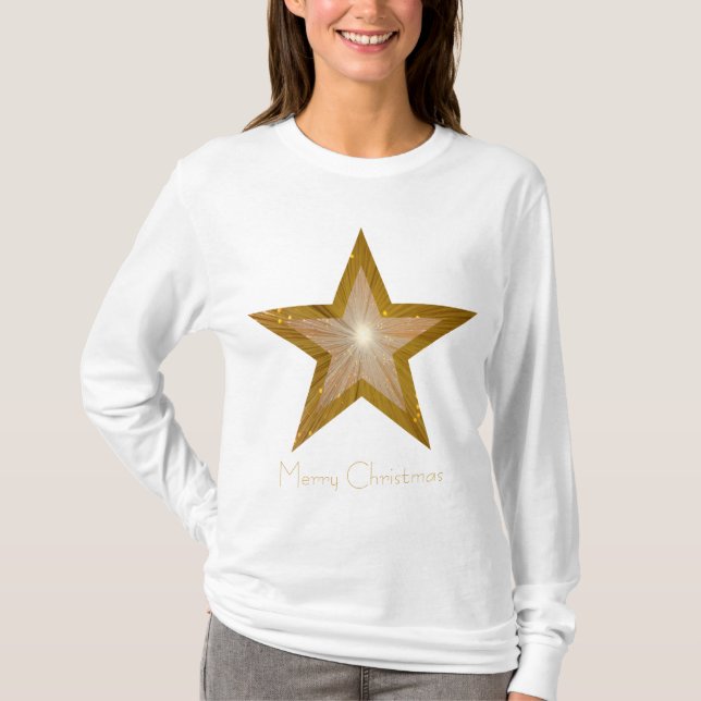 T-shirt à manches longues Gold Star 'deux tons' (Devant)