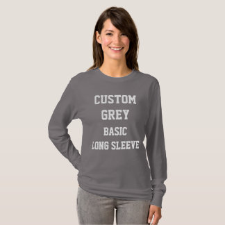 T-shirt à manches longues gris de base pour femmes