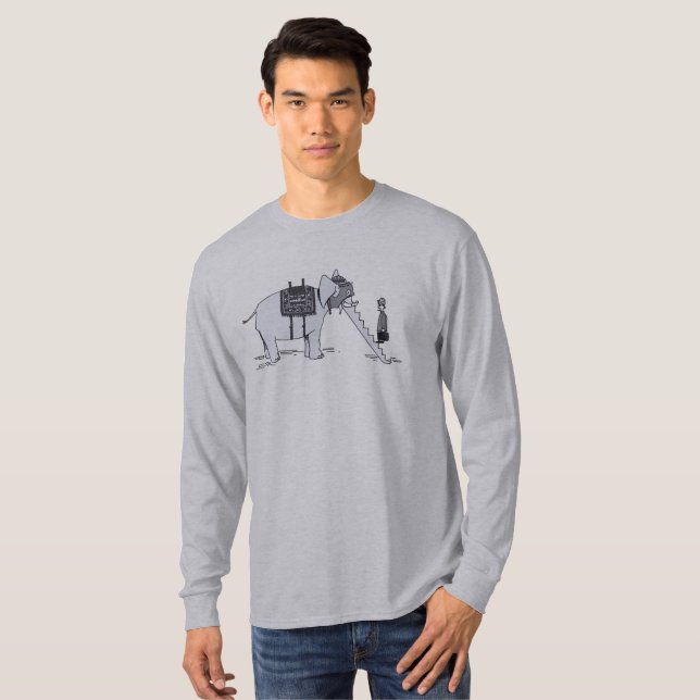 T-shirt à manches longues gris pour hommes avec mi (Devant entier)