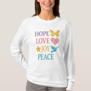 T-Shirt à manches longues Hope Love Joy Peace – Ca