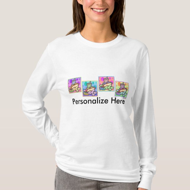 T-shirt à manches longues - Hot Dog avec des frite (Devant)