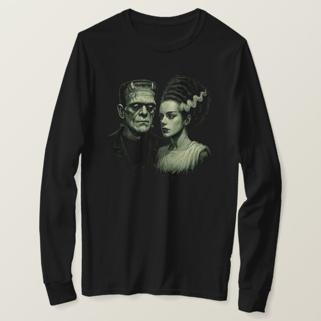 T-Shirt à manches longues La Mariée de Frankenstei (Design devant)