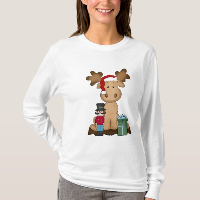 T-shirt à manches longues Moose Nano de Noël (Devant)