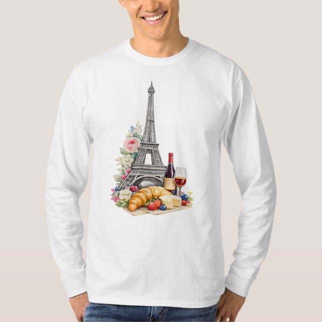 T-shirt à manches longues Paris France (Devant)