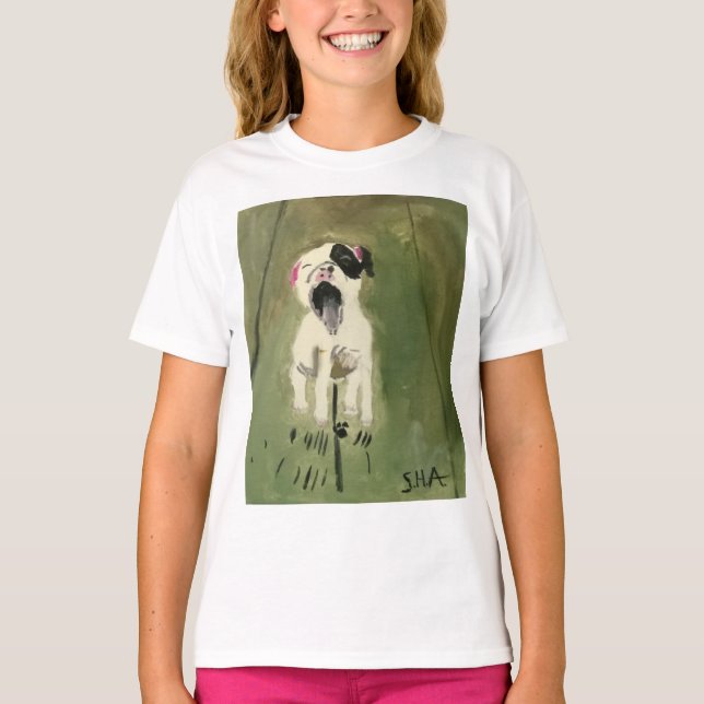 T-shirt à manches longues pour chiot à mâchoire (Devant)
