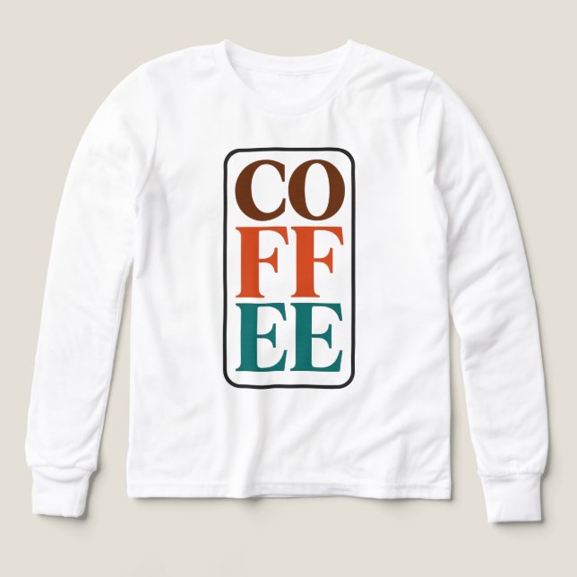 T-shirt à manches longues pour enfants COFFEE Cade (Motif recto)