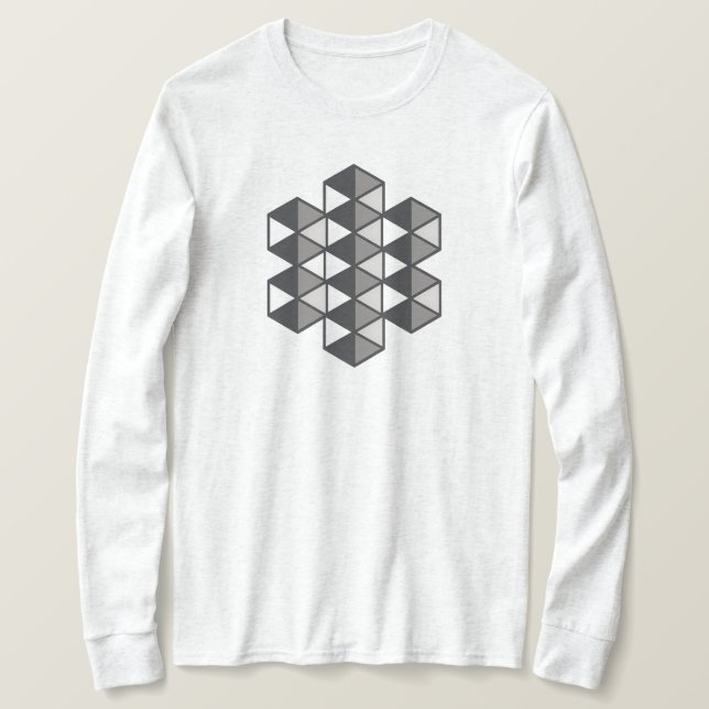 T-Shirt à manches longues pour femmes à triangles  (Design devant)