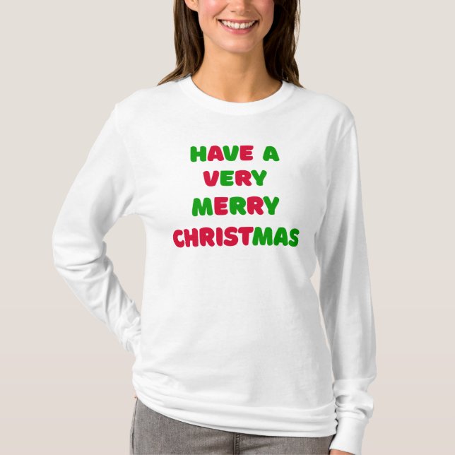 T-Shirt à manches longues pour femmes de Noël (Devant)
