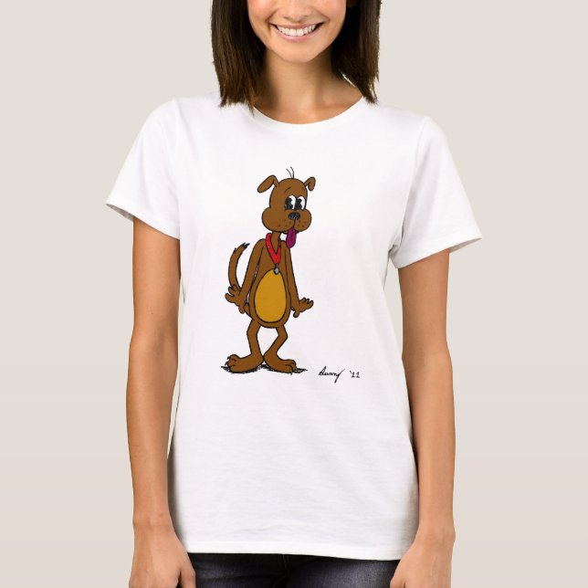 T-shirt à manches longues pour femmes Doggy Toon (Devant)