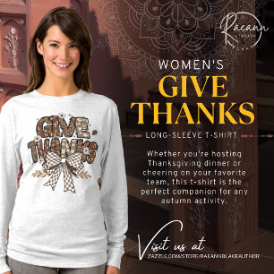 T-shirt à manches longues pour femmes "Give Thanks