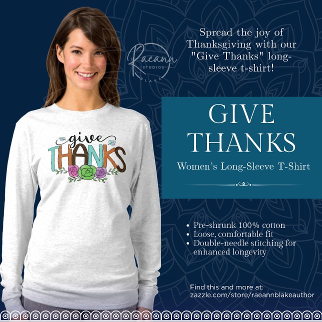 T-shirt à manches longues pour femmes "Rendez grâc (Créateur téléchargé)
