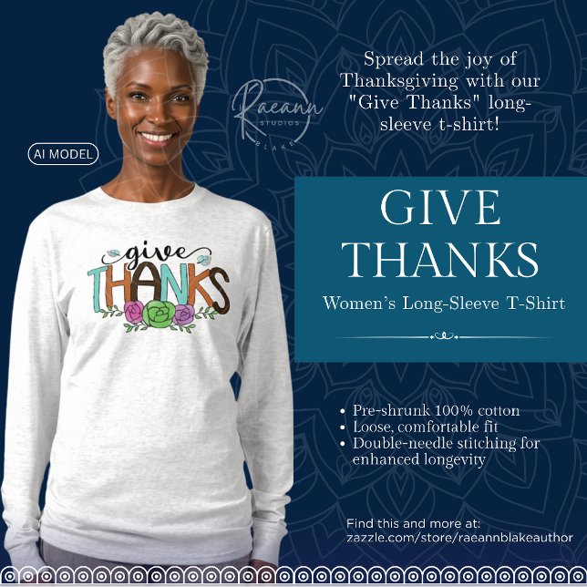 T-shirt à manches longues pour femmes "Rendez grâc (Créateur téléchargé)