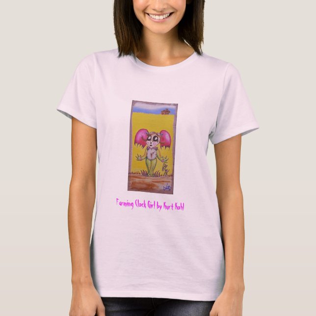 T-shirt à manches longues pour fille à l'horloge a (Devant)