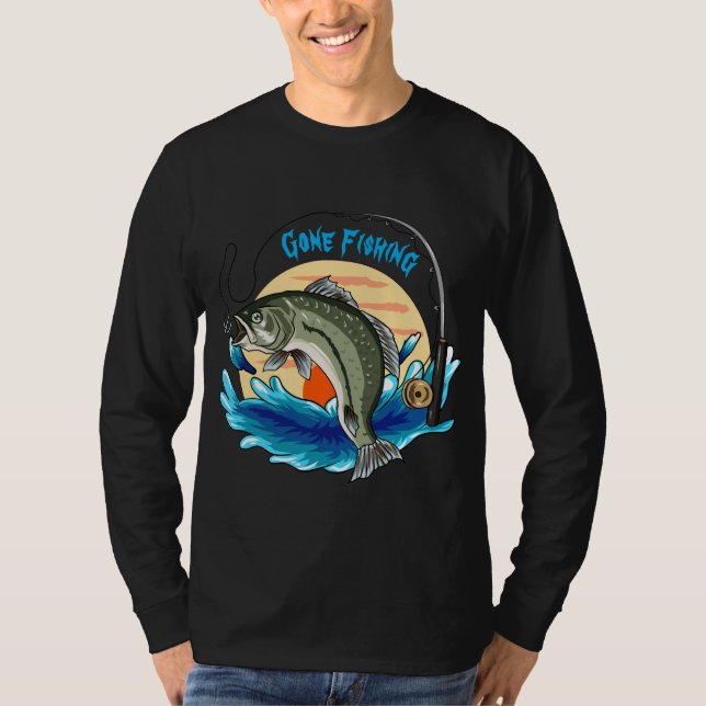 T-shirt à manches longues pour hommes de pêche (Devant)