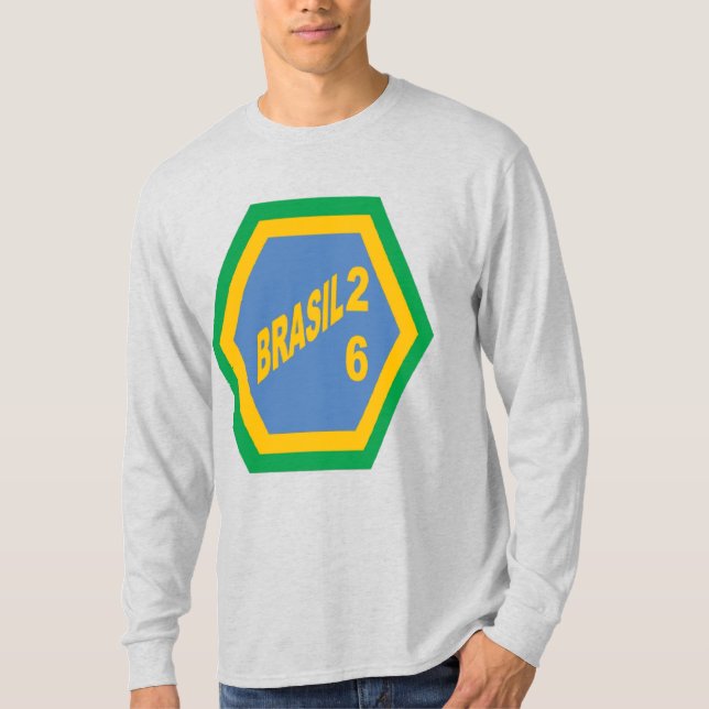 T-Shirt à manches longues pour hommes gris  BRASIL (Devant)