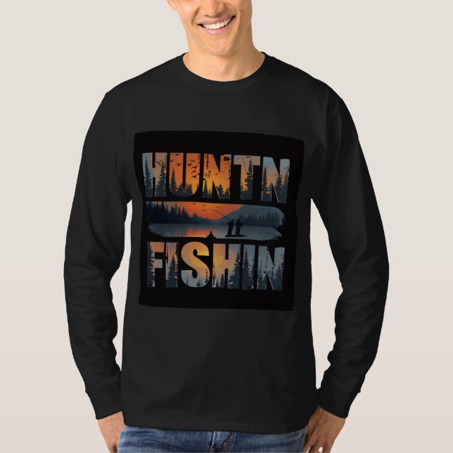 T-Shirt à manches longues pour hommes Huntin Fishi (Devant)