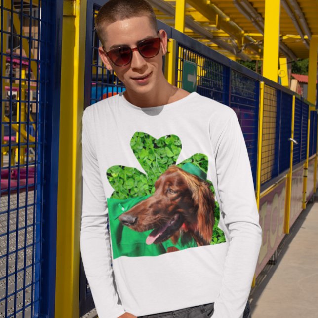 T-shirt à manches longues pour hommes St. Patrick (Irish Setter St. Patrick's Men's Lg Sleeve T-Shirt)