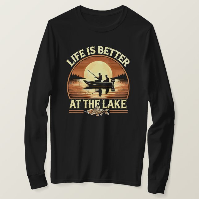 T-Shirt à manches longues pour la pêche (Design devant)